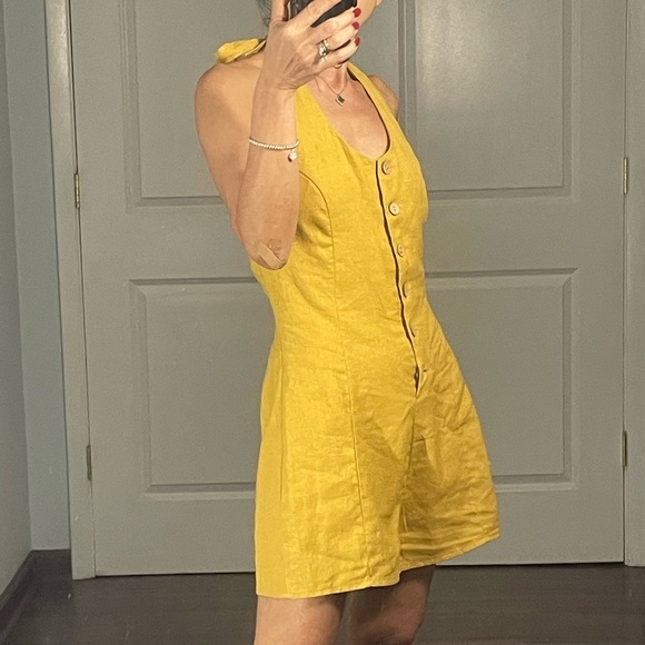 Illa Illa Linen Blend Halter Neck Button Down Romper size S - Picture 3 of 9